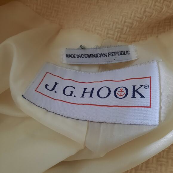 J.G. Hook Womens Vintage Winter White Button Front Slant Pockets Coat Size S/M - Picture 3 of 6